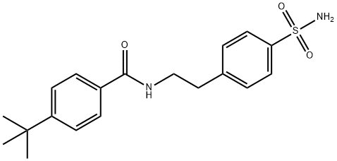 4-tert-butyl-N-[2-(4-sulfamoylphenyl)ethyl]benzamide Struktur