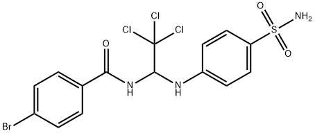 4-bromo-N-[2,2,2-trichloro-1-(4-sulfamoylanilino)ethyl]benzamide Struktur