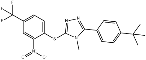 3-(4-tert-butylphenyl)-4-methyl-5-[2-nitro-4-(trifluoromethyl)phenyl]sulfanyl-1,2,4-triazole Struktur