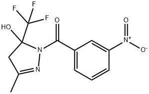 [5-hydroxy-3-methyl-5-(trifluoromethyl)-4H-pyrazol-1-yl]-(3-nitrophenyl)methanone Struktur