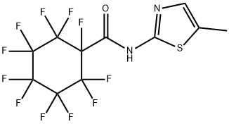 1,2,2,3,3,4,4,5,5,6,6-undecafluoro-N-(5-methyl-1,3-thiazol-2-yl)cyclohexane-1-carboxamide Struktur