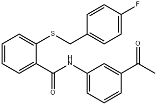 N-(3-acetylphenyl)-2-[(4-fluorophenyl)methylsulfanyl]benzamide Struktur