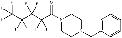 1-(4-benzylpiperazin-1-yl)-2,2,3,3,4,4,5,5,5-nonafluoropentan-1-one Struktur