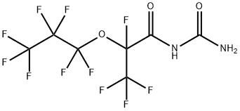 N-carbamoyl-2,3,3,3-tetrafluoro-2-(1,1,2,2,3,3,3-heptafluoropropoxy)propanamide Struktur