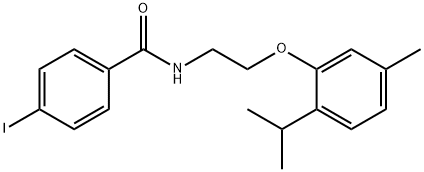 4-iodo-N-[2-(5-methyl-2-propan-2-ylphenoxy)ethyl]benzamide Struktur