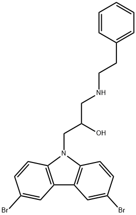 1-(3,6-dibromocarbazol-9-yl)-3-(2-phenylethylamino)propan-2-ol Struktur