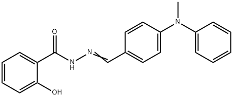 2-hydroxy-N-[(E)-[4-(N-methylanilino)phenyl]methylideneamino]benzamide Struktur