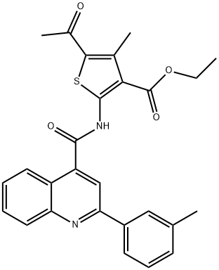 ethyl 5-acetyl-4-methyl-2-[[2-(3-methylphenyl)quinoline-4-carbonyl]amino]thiophene-3-carboxylate Struktur