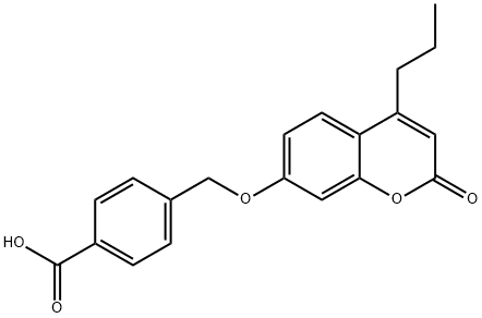 4-[(2-oxo-4-propylchromen-7-yl)oxymethyl]benzoic acid Struktur