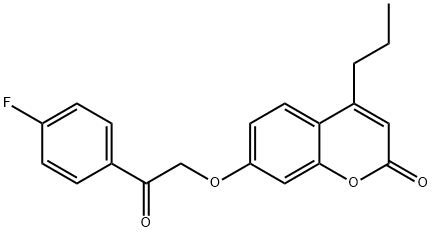 7-[2-(4-fluorophenyl)-2-oxoethoxy]-4-propylchromen-2-one Struktur