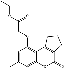 ethyl 2-[(7-methyl-4-oxo-2,3-dihydro-1H-cyclopenta[c]chromen-9-yl)oxy]acetate Struktur