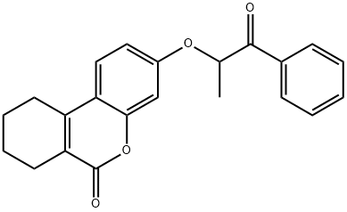 3-(1-oxo-1-phenylpropan-2-yl)oxy-7,8,9,10-tetrahydrobenzo[c]chromen-6-one Struktur