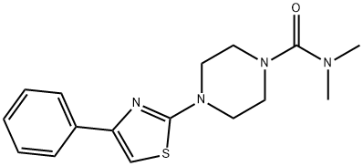 N,N-dimethyl-4-(4-phenyl-1,3-thiazol-2-yl)piperazine-1-carboxamide Struktur