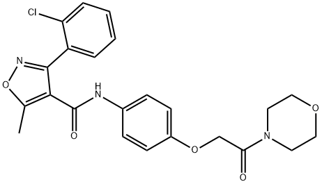 3-(2-chlorophenyl)-5-methyl-N-[4-(2-morpholin-4-yl-2-oxoethoxy)phenyl]-1,2-oxazole-4-carboxamide Struktur