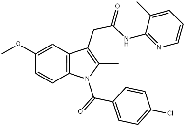 2-[1-(4-chlorobenzoyl)-5-methoxy-2-methylindol-3-yl]-N-(3-methylpyridin-2-yl)acetamide Struktur