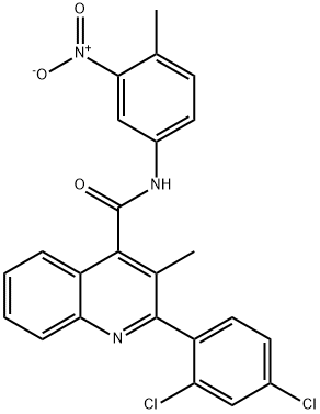 2-(2,4-dichlorophenyl)-3-methyl-N-(4-methyl-3-nitrophenyl)quinoline-4-carboxamide Struktur