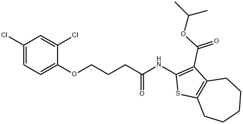 propan-2-yl 2-[4-(2,4-dichlorophenoxy)butanoylamino]-5,6,7,8-tetrahydro-4H-cyclohepta[b]thiophene-3-carboxylate Struktur