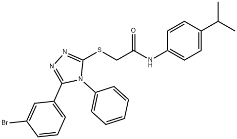 2-[[5-(3-bromophenyl)-4-phenyl-1,2,4-triazol-3-yl]sulfanyl]-N-(4-propan-2-ylphenyl)acetamide Struktur