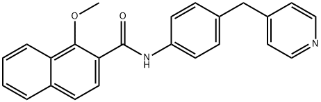 1-methoxy-N-[4-(pyridin-4-ylmethyl)phenyl]naphthalene-2-carboxamide Struktur