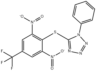 5-[2,6-dinitro-4-(trifluoromethyl)phenyl]sulfanyl-1-phenyltetrazole Struktur