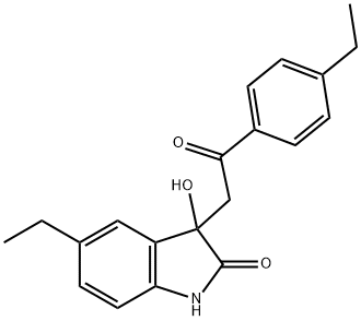 5-ethyl-3-[2-(4-ethylphenyl)-2-oxoethyl]-3-hydroxy-1H-indol-2-one Struktur