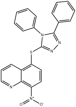 5-[(4,5-diphenyl-1,2,4-triazol-3-yl)sulfanyl]-8-nitroquinoline Struktur