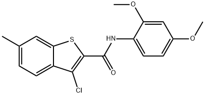 3-chloro-N-(2,4-dimethoxyphenyl)-6-methyl-1-benzothiophene-2-carboxamide Struktur