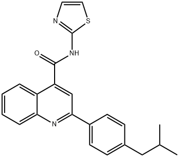 2-[4-(2-methylpropyl)phenyl]-N-(1,3-thiazol-2-yl)quinoline-4-carboxamide Struktur