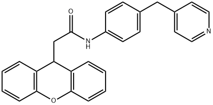 N-[4-(pyridin-4-ylmethyl)phenyl]-2-(9H-xanthen-9-yl)acetamide Struktur