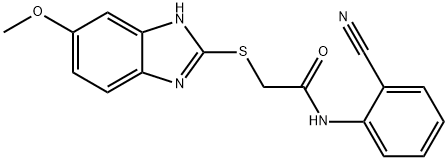 N-(2-cyanophenyl)-2-[(6-methoxy-1H-benzimidazol-2-yl)sulfanyl]acetamide Struktur