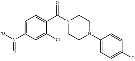 (2-chloro-4-nitrophenyl)-[4-(4-fluorophenyl)piperazin-1-yl]methanone Struktur