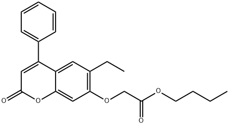 butyl 2-(6-ethyl-2-oxo-4-phenylchromen-7-yl)oxyacetate Struktur