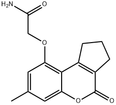 2-[(7-methyl-4-oxo-2,3-dihydro-1H-cyclopenta[c]chromen-9-yl)oxy]acetamide Struktur