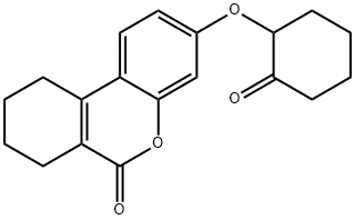 3-(2-oxocyclohexyl)oxy-7,8,9,10-tetrahydrobenzo[c]chromen-6-one Struktur