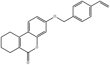 3-[(4-ethenylphenyl)methoxy]-7,8,9,10-tetrahydrobenzo[c]chromen-6-one Struktur