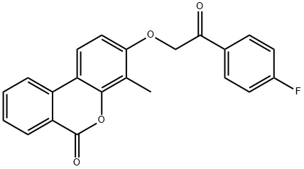 3-[2-(4-fluorophenyl)-2-oxoethoxy]-4-methylbenzo[c]chromen-6-one Struktur