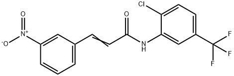 (E)-N-[2-chloro-5-(trifluoromethyl)phenyl]-3-(3-nitrophenyl)prop-2-enamide Struktur