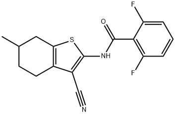 N-(3-cyano-6-methyl-4,5,6,7-tetrahydro-1-benzothiophen-2-yl)-2,6-difluorobenzamide Struktur