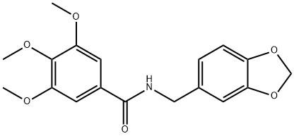 N-(1,3-benzodioxol-5-ylmethyl)-3,4,5-trimethoxybenzamide Struktur