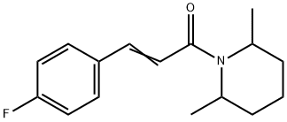 (E)-1-(2,6-dimethylpiperidin-1-yl)-3-(4-fluorophenyl)prop-2-en-1-one Struktur