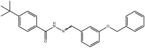 4-tert-butyl-N-[(E)-(3-phenylmethoxyphenyl)methylideneamino]benzamide Struktur