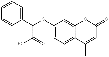 2-(4-methyl-2-oxochromen-7-yl)oxy-2-phenylacetic acid Struktur