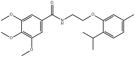 3,4,5-trimethoxy-N-[2-(5-methyl-2-propan-2-ylphenoxy)ethyl]benzamide Struktur