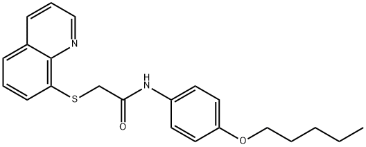 N-(4-pentoxyphenyl)-2-quinolin-8-ylsulfanylacetamide Struktur