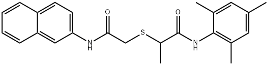 2-[2-(naphthalen-2-ylamino)-2-oxoethyl]sulfanyl-N-(2,4,6-trimethylphenyl)propanamide Struktur