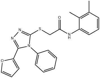 N-(2,3-dimethylphenyl)-2-[[5-(furan-2-yl)-4-phenyl-1,2,4-triazol-3-yl]sulfanyl]acetamide Struktur