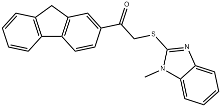 1-(9H-fluoren-2-yl)-2-(1-methylbenzimidazol-2-yl)sulfanylethanone Struktur