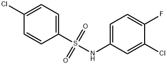 4-chloro-N-(3-chloro-4-fluorophenyl)benzenesulfonamide Struktur