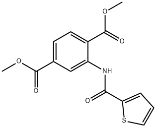 dimethyl 2-(thiophene-2-carbonylamino)benzene-1,4-dicarboxylate Struktur