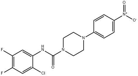 N-(2-chloro-4,5-difluorophenyl)-4-(4-nitrophenyl)piperazine-1-carboxamide Struktur